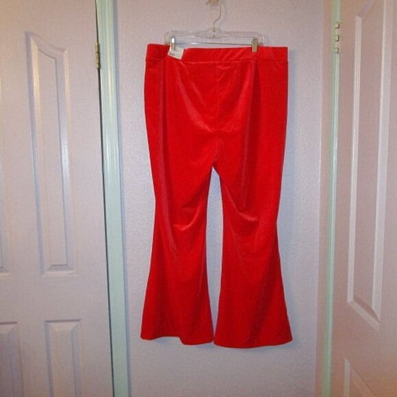 Lane Bryant Red Velvet Pull On Stretch Pants Size 20 Flare High Rise Holiday NWT - Picture 7 of 12